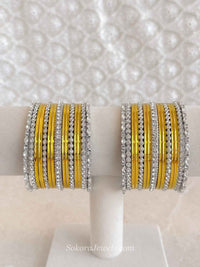 Small Silver & Yellow Bangle set - SOKORA JEWELSSmall Silver & Yellow Bangle setBANGLES
