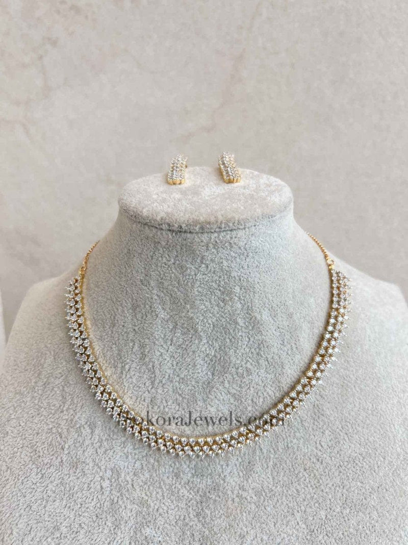 Small Simple Diamante Set - SOKORA JEWELSSmall Simple Diamante SetNECKLACE SETS