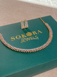 Small Simple Diamante Set - Gold/Clear - SOKORA JEWELSSmall Simple Diamante Set - Gold/ClearNECKLACE SETS