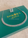 Small Simple Diamante Set - Silver - SOKORA JEWELSSmall Simple Diamante Set - SilverNECKLACE SETS