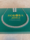 Small Simple Diamante Set - Silver - SOKORA JEWELSSmall Simple Diamante Set - SilverNECKLACE SETS