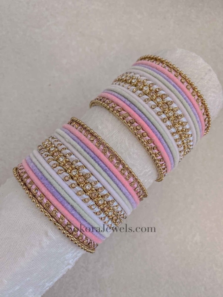 Small Velvet Pastel Bangle Set - SOKORA JEWELSSmall Velvet Pastel Bangle SetBANGLES