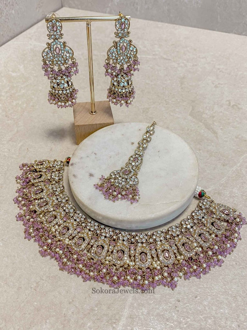 Sofia Clear Necklace Set - 7 Colour Options - SOKORA JEWELSSofia Clear Necklace Set - 7 Colour Optionsnecklace sets