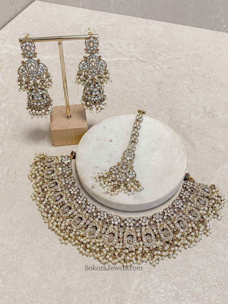 Sofia Clear Necklace Set - 7 Colour Options - SOKORA JEWELSSofia Clear Necklace Set - 7 Colour Optionsnecklace sets