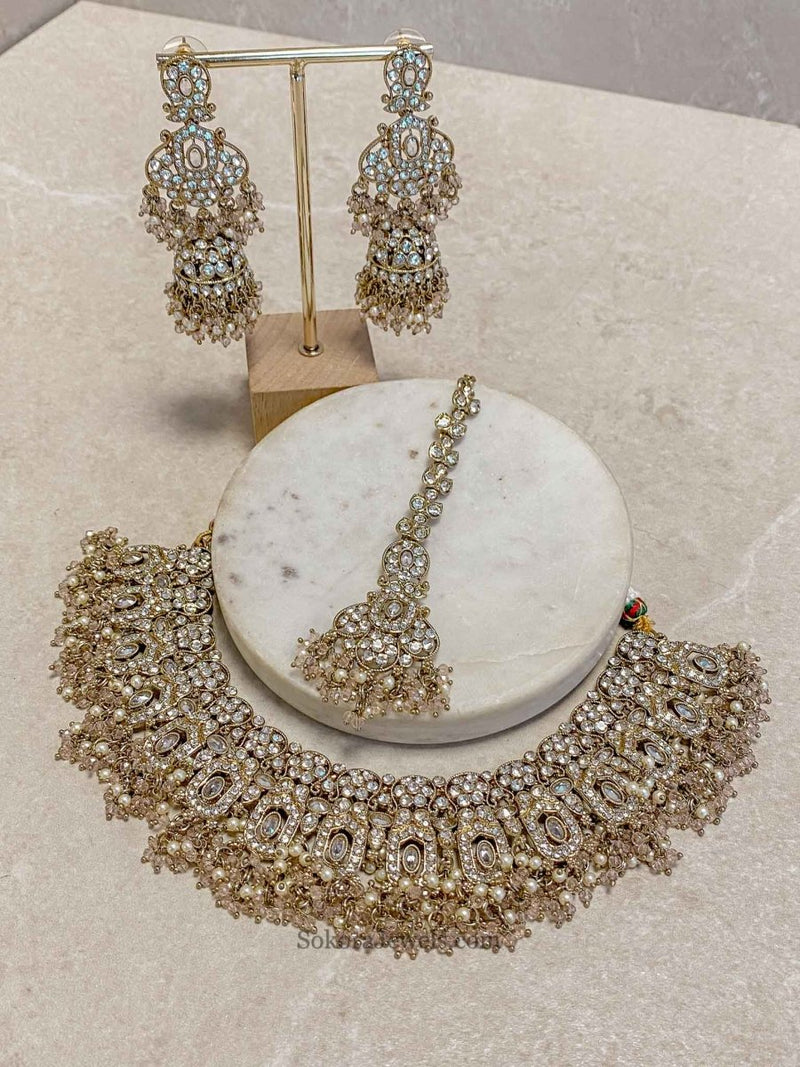 Sofia Clear Necklace Set - 7 Colour Options - SOKORA JEWELSSofia Clear Necklace Set - 7 Colour Optionsnecklace sets