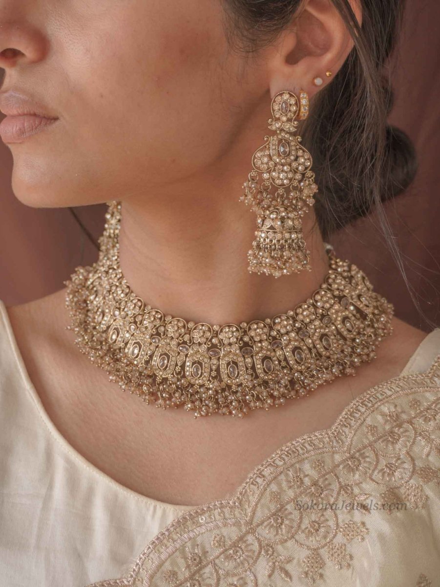 Sofia Golden Necklace Set - 18 Colour Options - SOKORA JEWELSSofia Golden Necklace Set - 18 Colour Optionsnecklace sets