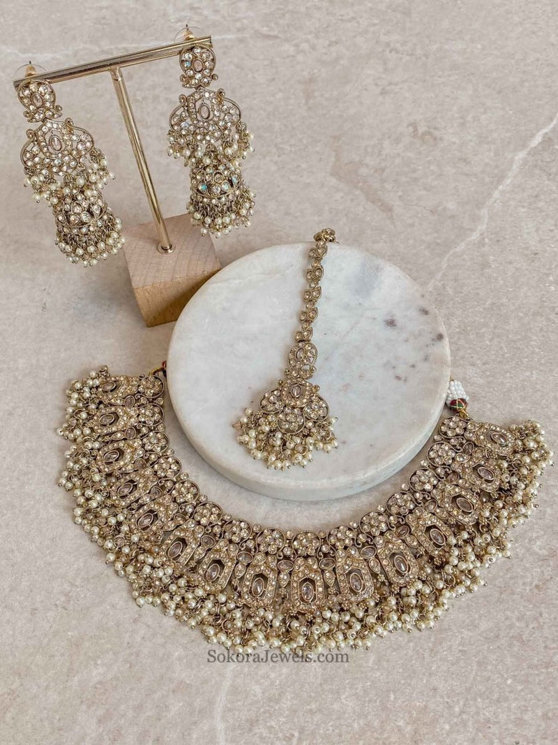 Sofia Golden Necklace Set - 18 Colour Options - SOKORA JEWELSSofia Golden Necklace Set - 18 Colour Optionsnecklace sets