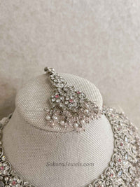 Sofia Silver and Pale Pink Necklace Set - SOKORA JEWELSSofia Silver and Pale Pink Necklace Setnecklace sets