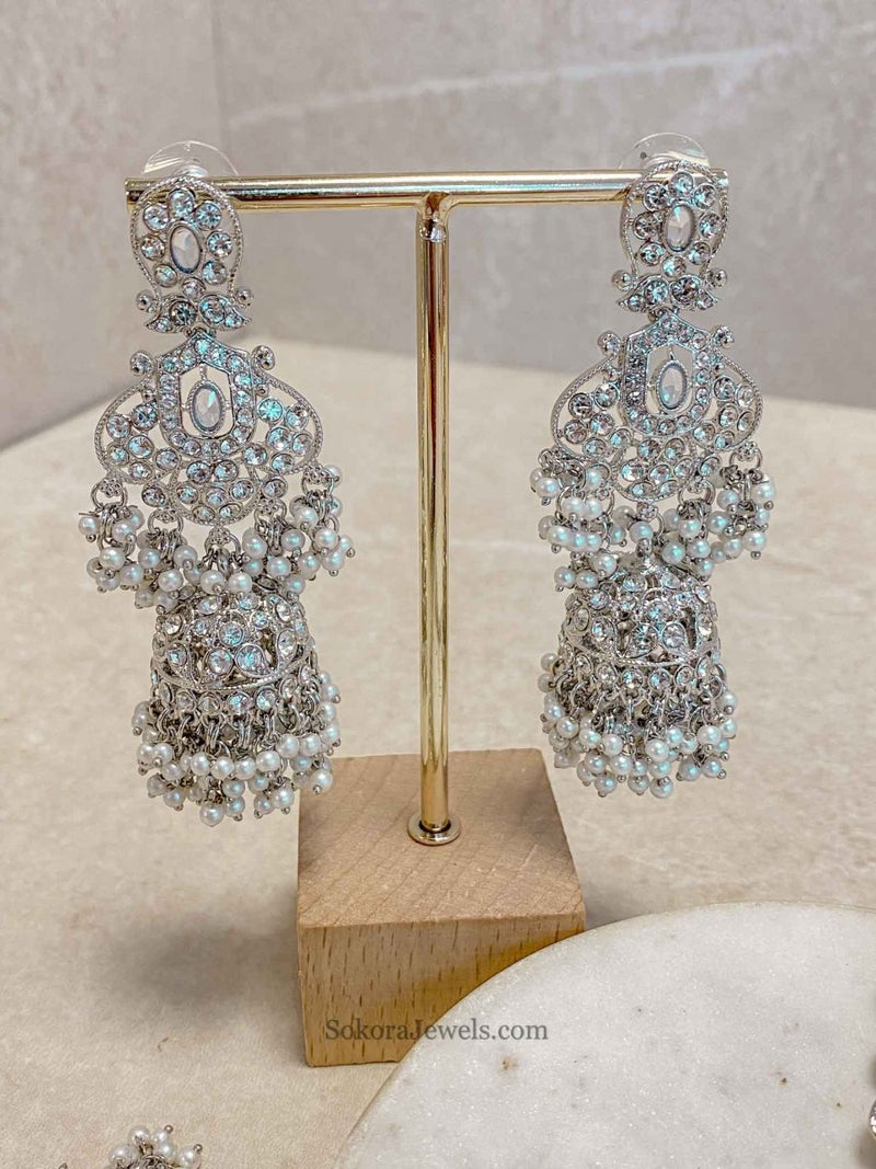 Sofia Silver Necklace Set - 6 Colour Options - SOKORA JEWELSSofia Silver Necklace Set - 6 Colour Optionsnecklace sets