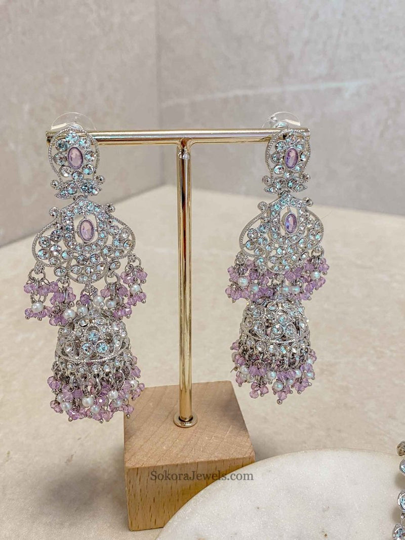 Sofia Silver Necklace Set - 6 Colour Options - SOKORA JEWELSSofia Silver Necklace Set - 6 Colour Optionsnecklace sets