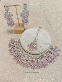 Sofia Silver Necklace Set - 6 Colour Options - SOKORA JEWELSSofia Silver Necklace Set - 6 Colour Optionsnecklace sets