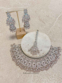 Sofia Silver Necklace Set - 6 Colour Options - SOKORA JEWELSSofia Silver Necklace Set - 6 Colour Optionsnecklace sets