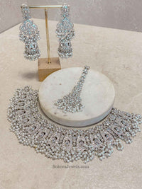 Sofia Silver Necklace Set - 6 Colour Options - SOKORA JEWELSSofia Silver Necklace Set - 6 Colour Optionsnecklace sets