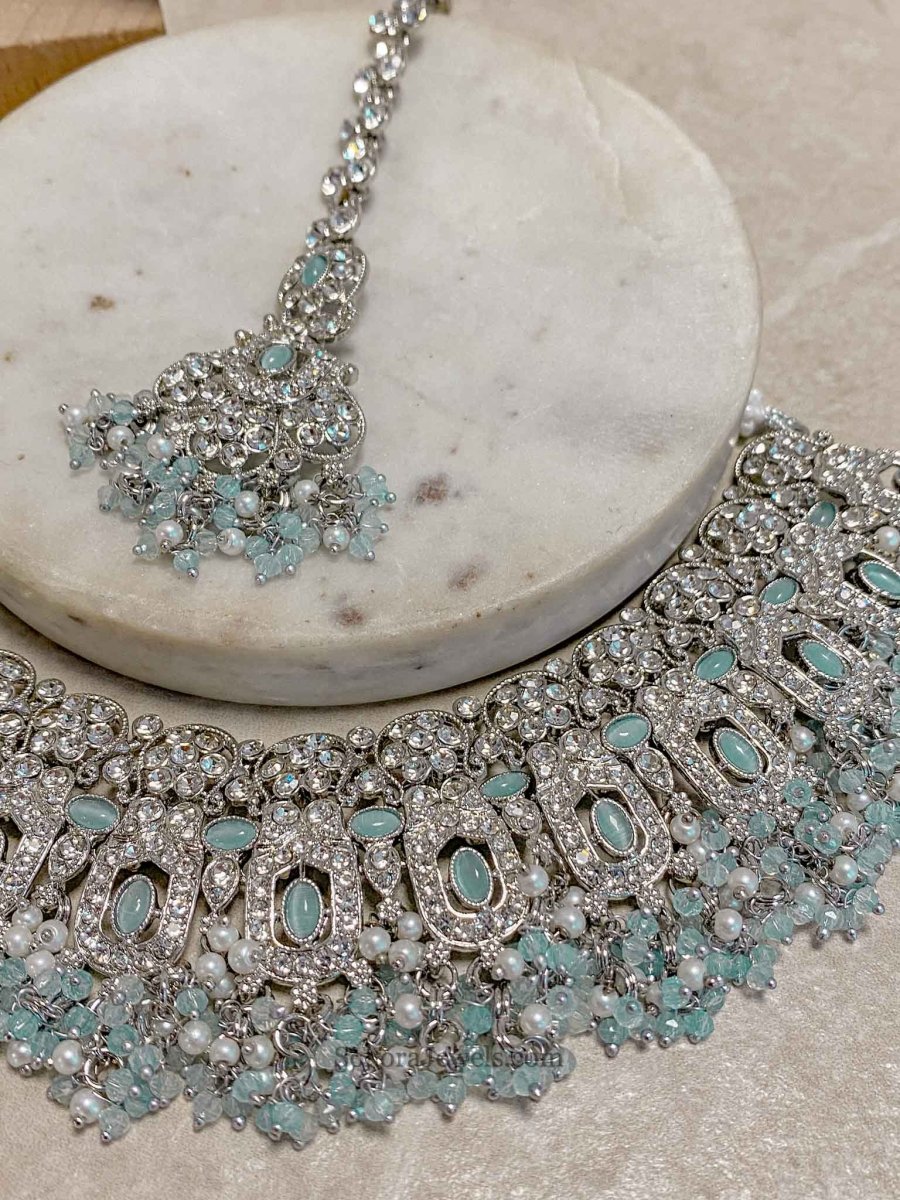 Sofia Silver Necklace Set - 6 Colour Options - SOKORA JEWELSSofia Silver Necklace Set - 6 Colour Optionsnecklace sets