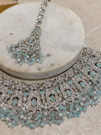 Sofia Silver Necklace Set - 6 Colour Options - SOKORA JEWELSSofia Silver Necklace Set - 6 Colour Optionsnecklace sets