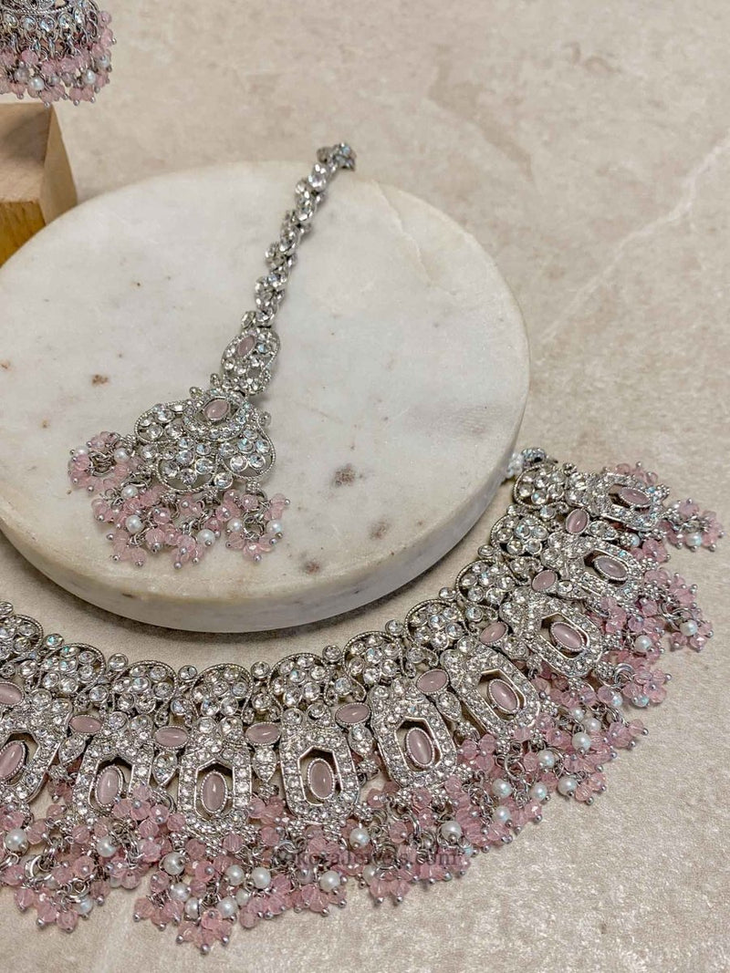 Sofia Silver Necklace Set - 6 Colour Options - SOKORA JEWELSSofia Silver Necklace Set - 6 Colour Optionsnecklace sets