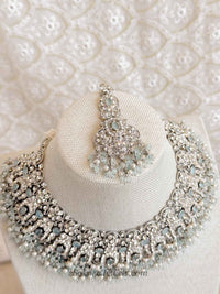 Sofia Silver Necklace Set - Blue - SOKORA JEWELSSofia Silver Necklace Set - Bluenecklace sets