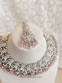 Sofia Silver Necklace Set - Pink - SOKORA JEWELSSofia Silver Necklace Set - Pinknecklace sets