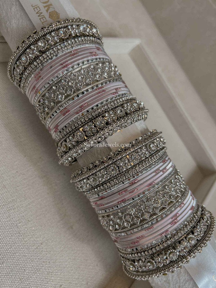 Soft Sheen Silver Bangle Sets – SOKORA JEWELS