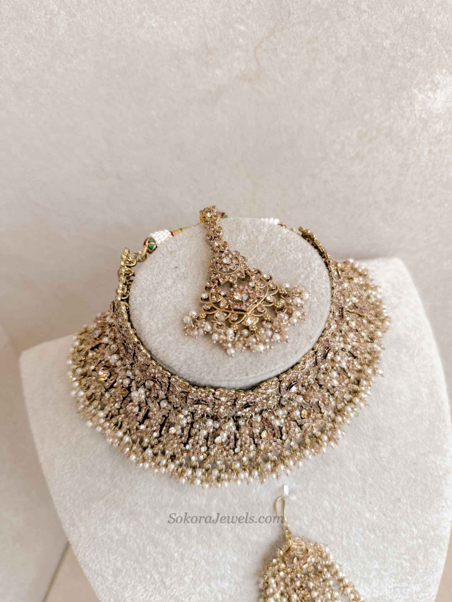 Sofura Bridal Set - Golden - SOKORA JEWELSSofura Bridal Set - Goldennecklace sets