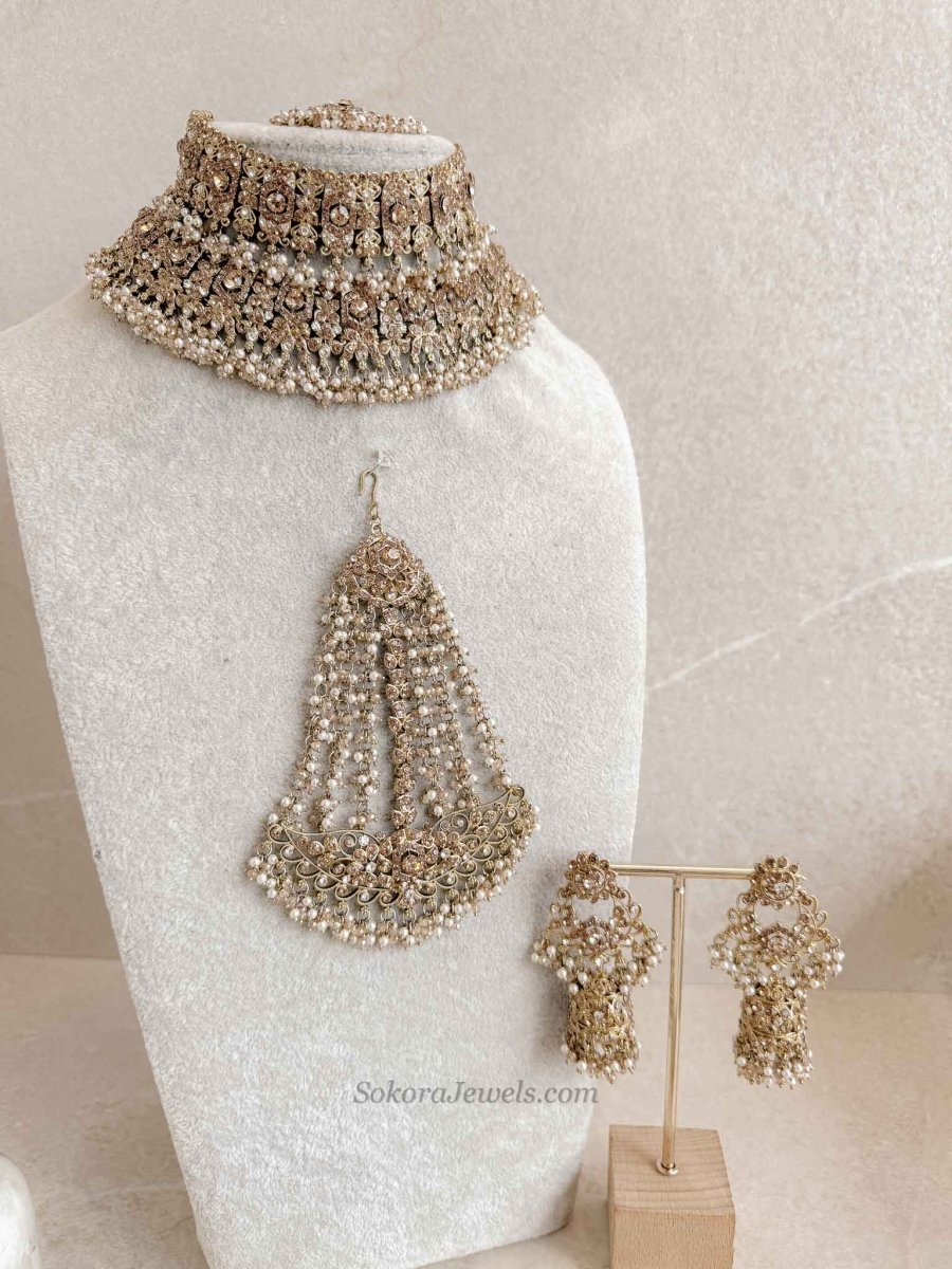 Sofura Bridal Set - Golden - SOKORA JEWELSSofura Bridal Set - Goldennecklace sets