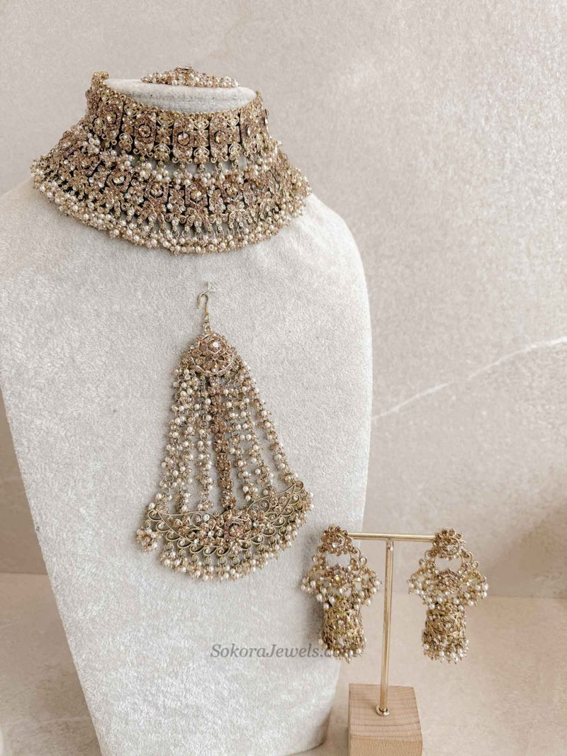 Sofura Bridal Set - Golden - SOKORA JEWELSSofura Bridal Set - Goldennecklace sets