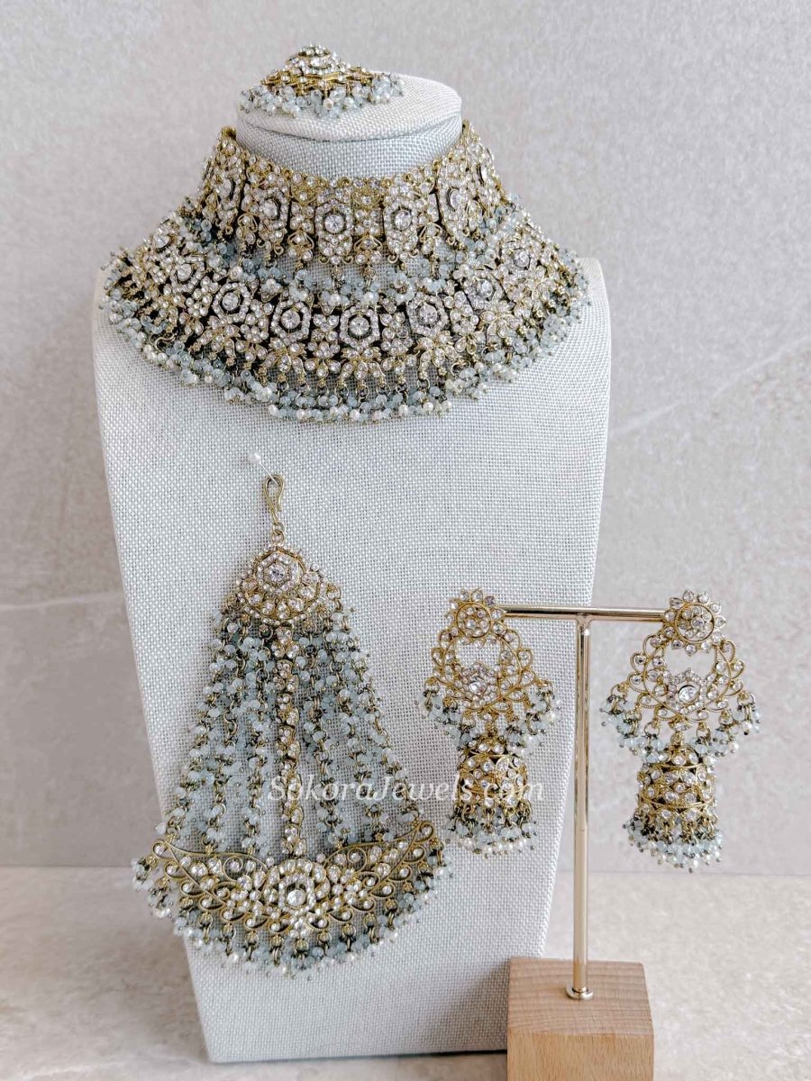 Sofura Bridal Set - Light Blue - SOKORA JEWELSSofura Bridal Set - Light Bluenecklace sets