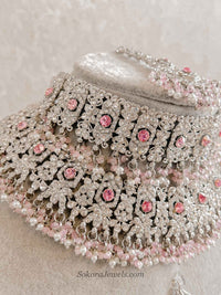Sofura Silver Bridal Set - Light Pink - SOKORA JEWELSSofura Silver Bridal Set - Light Pinknecklace sets