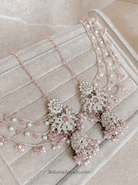 Sofura Silver Bridal Set - Light Pink - SOKORA JEWELSSofura Silver Bridal Set - Light Pinknecklace sets