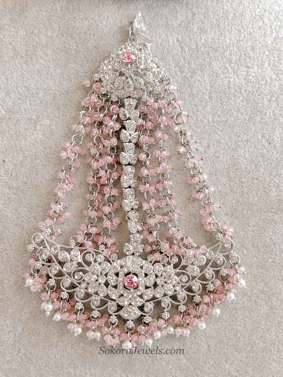 Sofura Silver Bridal Set - Light Pink - SOKORA JEWELSSofura Silver Bridal Set - Light Pinknecklace sets