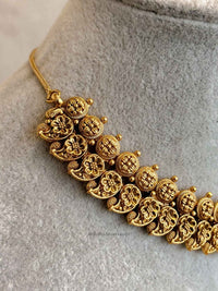 South Indian Necklace Set with Green Beads - SOKORA JEWELSSouth Indian Necklace Set with Green Beads