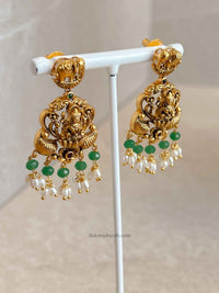 South Indian Temple Lakshmi Necklace Set - SOKORA JEWELSSouth Indian Temple Lakshmi Necklace Set
