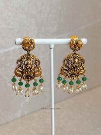 South Indian Temple Lakshmi Necklace Set - SOKORA JEWELSSouth Indian Temple Lakshmi Necklace Set