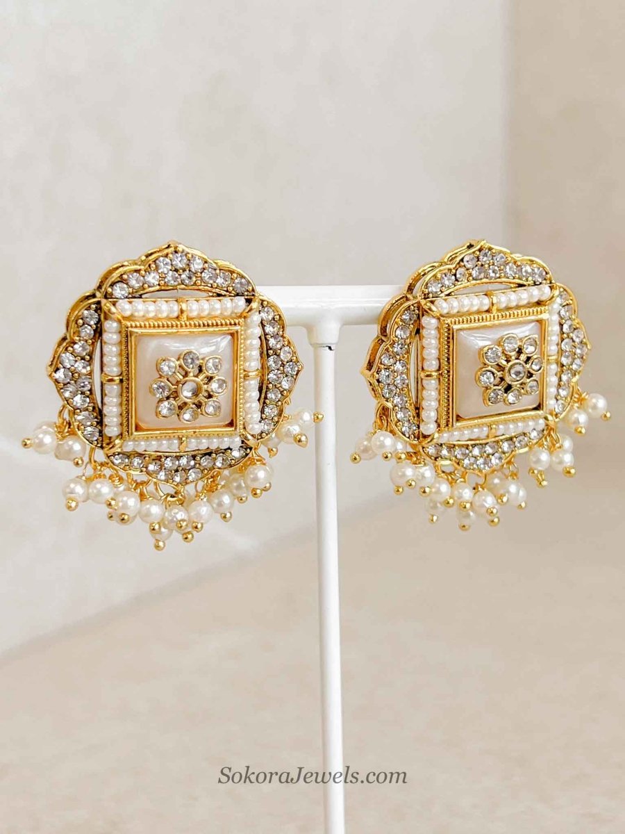 Srishti Kundan Earring Tops - SOKORA JEWELSSrishti Kundan Earring Topsstuds and tops