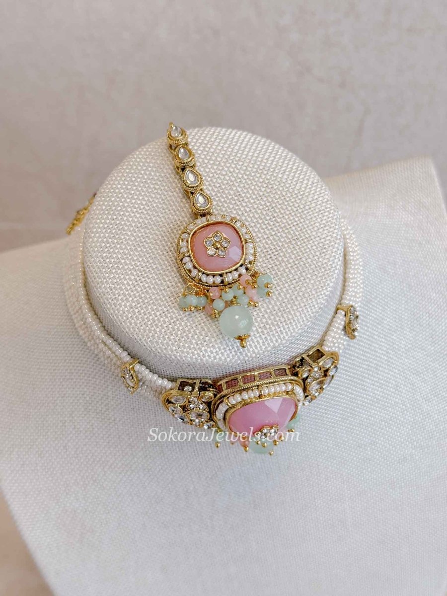 Srishti Small Faux Kundan Choker set - SOKORA JEWELSSrishti Small Faux Kundan Choker set