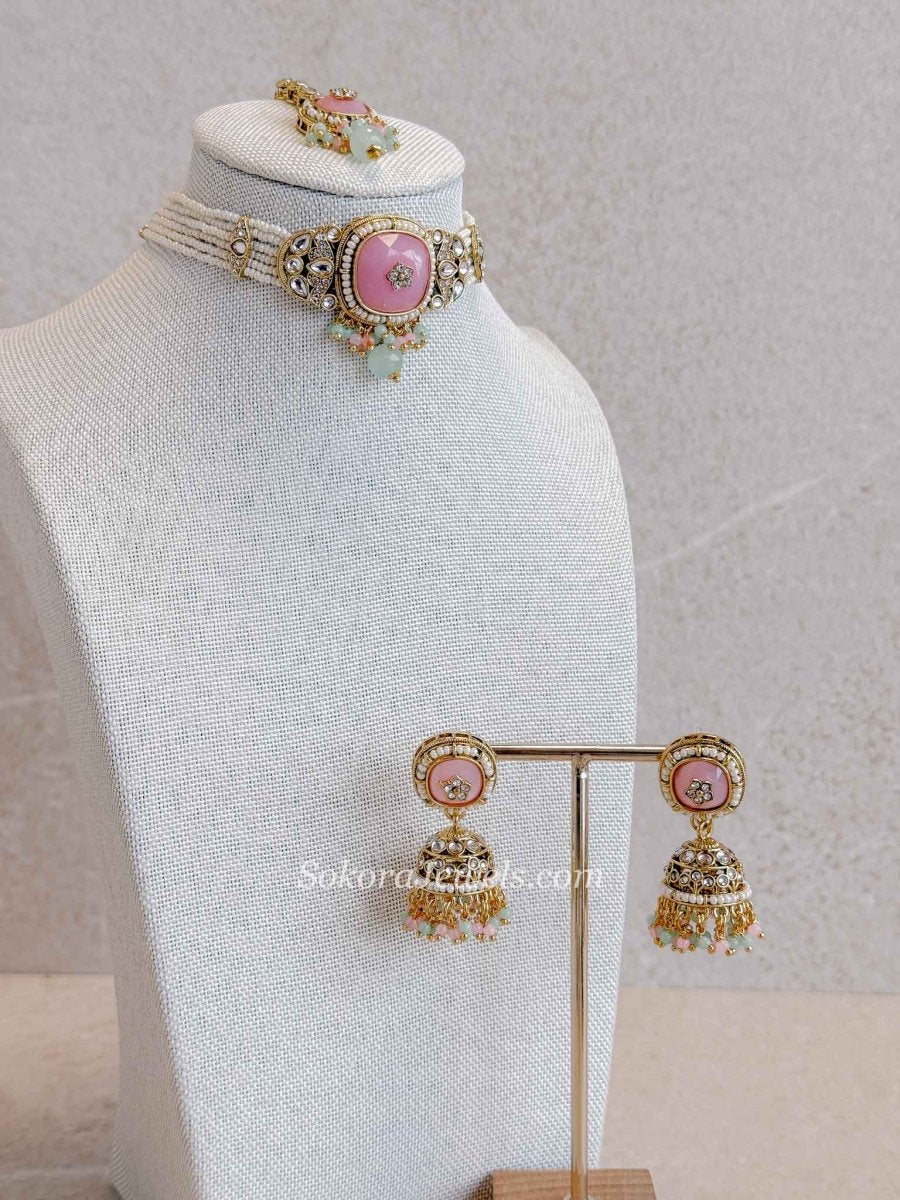 Srishti Small Faux Kundan Choker set - SOKORA JEWELSSrishti Small Faux Kundan Choker set