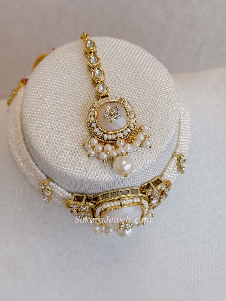 Srishti Small Faux Kundan Choker set - SOKORA JEWELSSrishti Small Faux Kundan Choker set