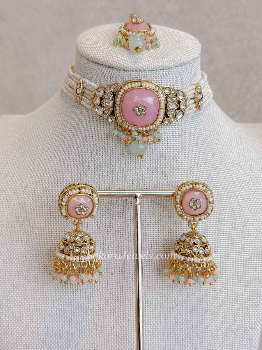 Srishti Small Faux Kundan Choker set - SOKORA JEWELSSrishti Small Faux Kundan Choker set