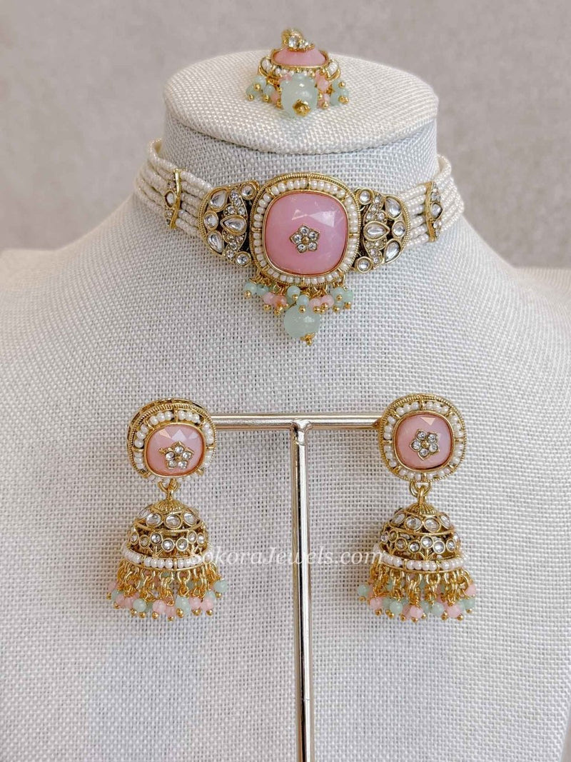 Srishti Small Faux Kundan Choker set - SOKORA JEWELSSrishti Small Faux Kundan Choker set
