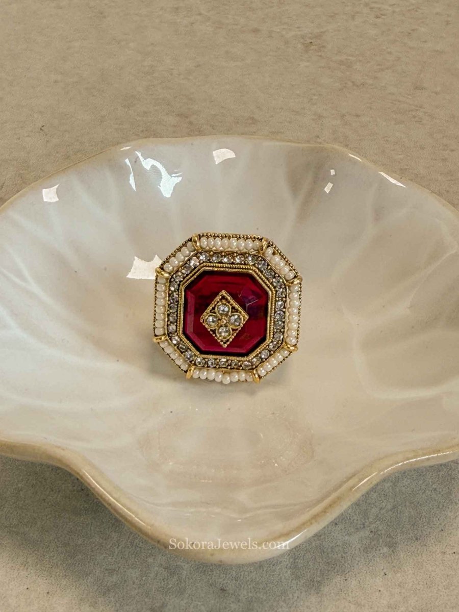 Srishti Square Gem Ring - 9 Colors - SOKORA JEWELSSrishti Square Gem Ring - 9 ColorsRING
