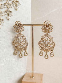 Statement American Diamond Tassel Bridal Choker Set with Pearls - SOKORA JEWELSStatement American Diamond Tassel Bridal Choker Set with PearlsNECKLACE SETS