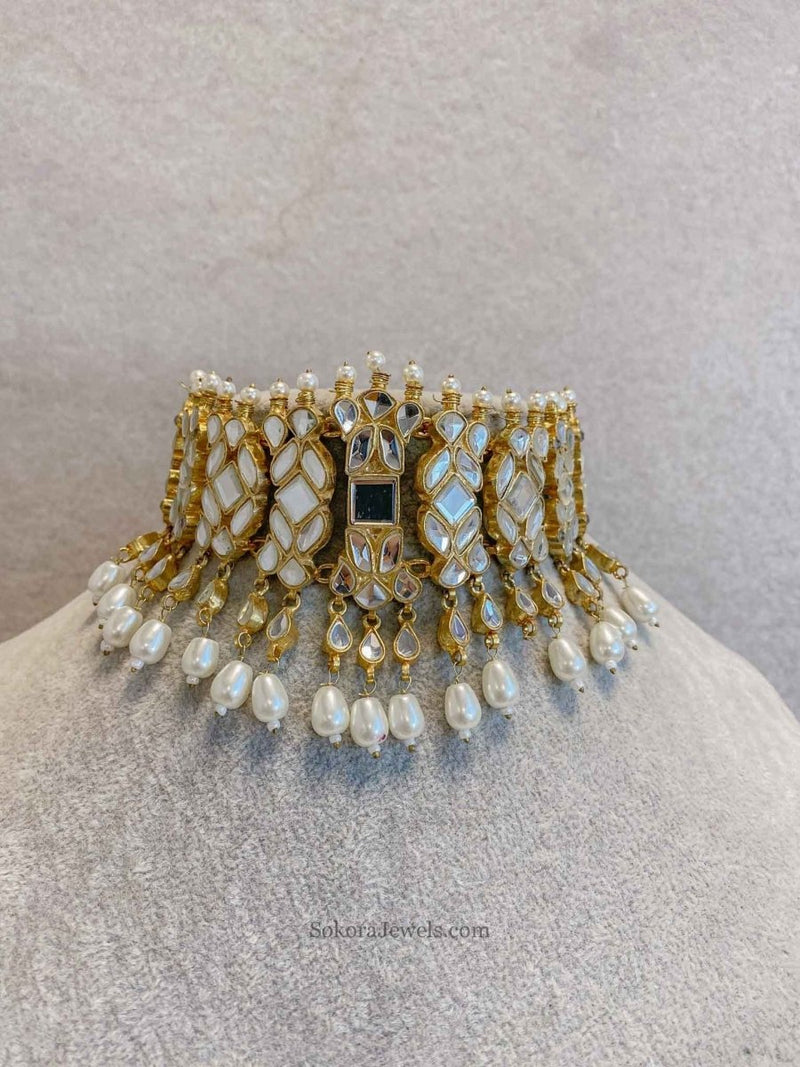 Statement Kundan Choker - Mirror - SOKORA JEWELSStatement Kundan Choker - MirrorNECKLACE SETS