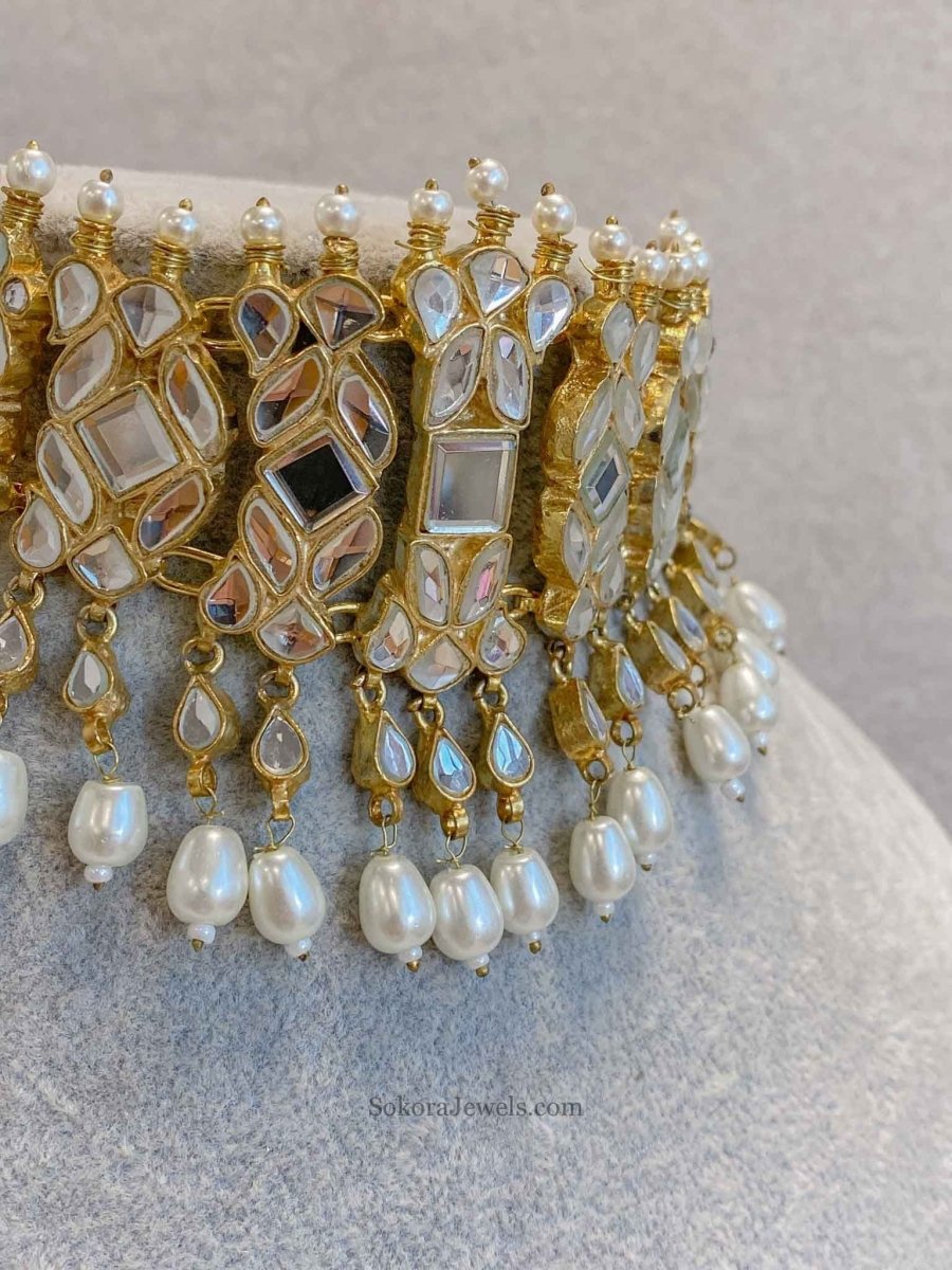 Statement Kundan Choker - Mirror - SOKORA JEWELSStatement Kundan Choker - MirrorNECKLACE SETS