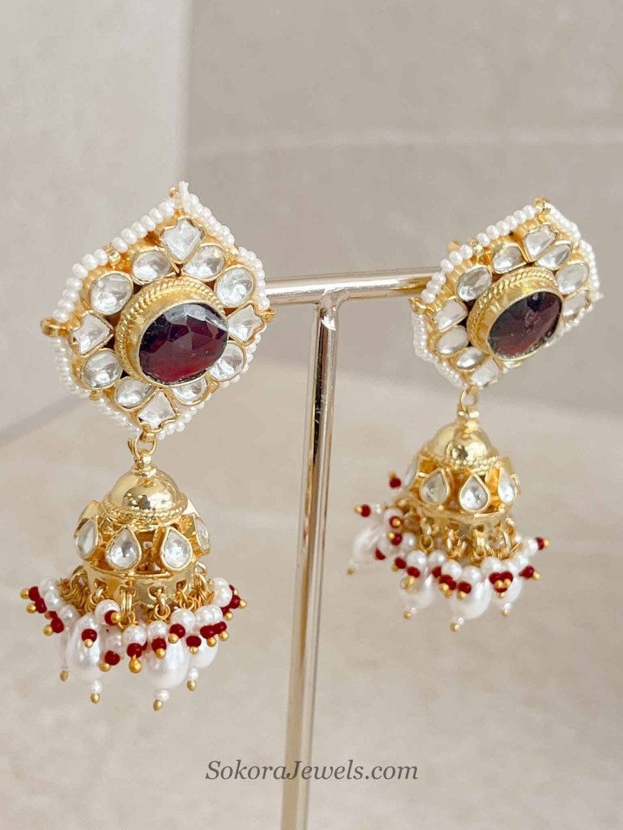Statement Luxury Ruby Kundan Bridal Choker Set – Heritage Collection - SOKORA JEWELSStatement Luxury Ruby Kundan Bridal Choker Set – Heritage Collection