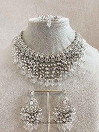 Statement Silver Tassel Choker Set - SOKORA JEWELSStatement Silver Tassel Choker SetNECKLACE SETS