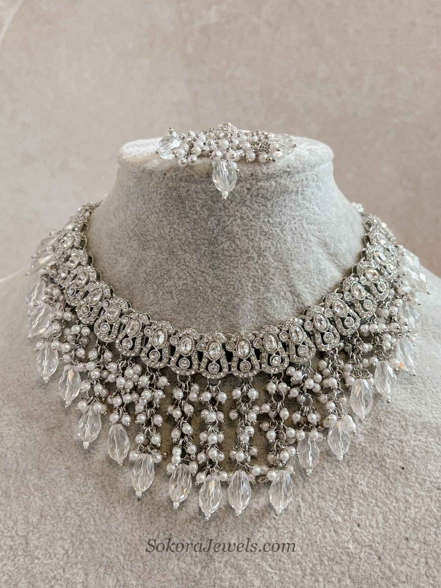Statement Silver Tassel Choker Set - SOKORA JEWELSStatement Silver Tassel Choker SetNECKLACE SETS
