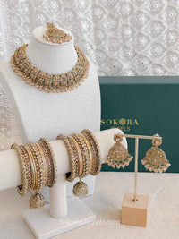 Subarna 4 Piece Jewelry Set Box - Golden - SOKORA JEWELSSubarna 4 Piece Jewelry Set Box - Golden