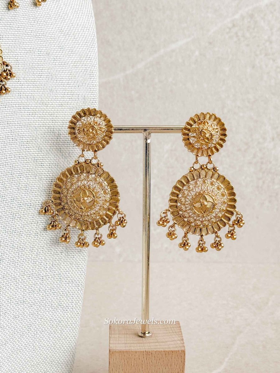 Subarna Gold Layered Necklace Set - SOKORA JEWELSSubarna Gold Layered Necklace Set