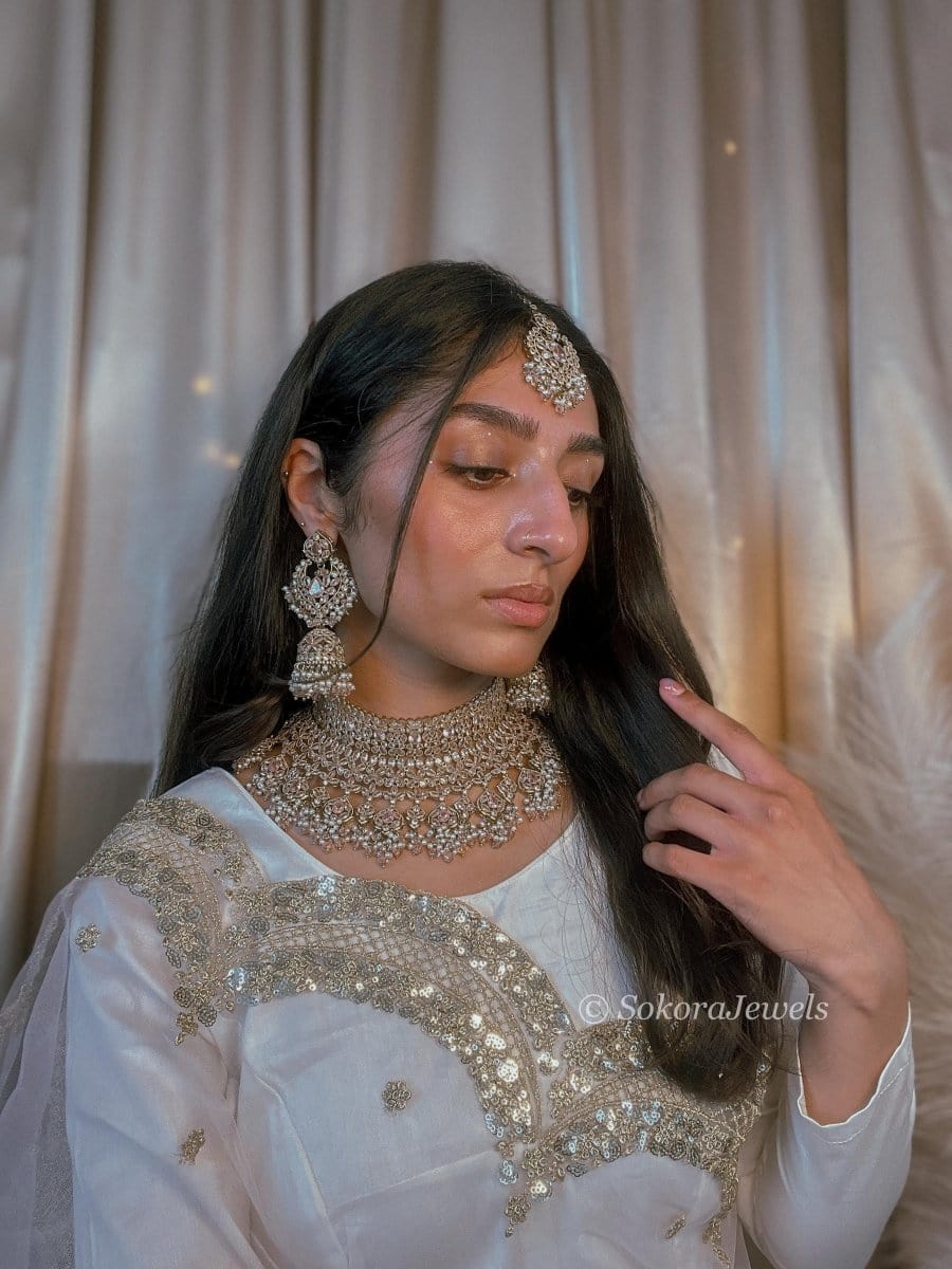 Sukhi Bridal Jewellery Set Pearl/Clear – SOKORA JEWELS