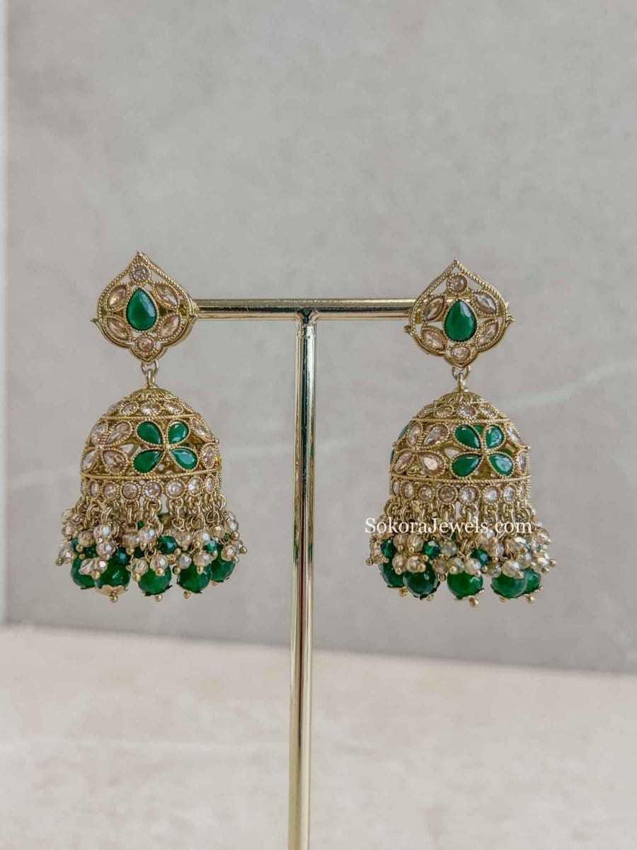 Sukhi Golden Jhumka Earrings - SOKORA JEWELSSukhi Golden Jhumka Earrings